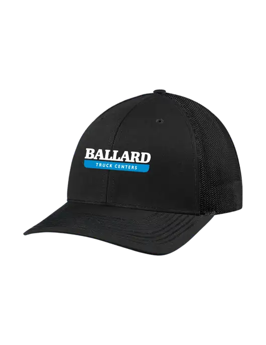 Richardson Adjustable Snapback Original 112 Trucker Cap Black w/Black Mesh w/Ballard Truck Centers Logo