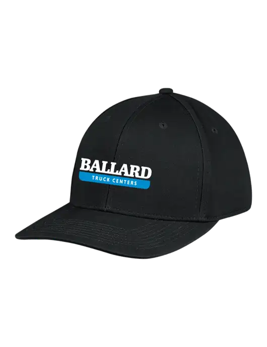 Premium Modern Structured Twill Black Snapback Cap w/Ballard Truck Centers Logo