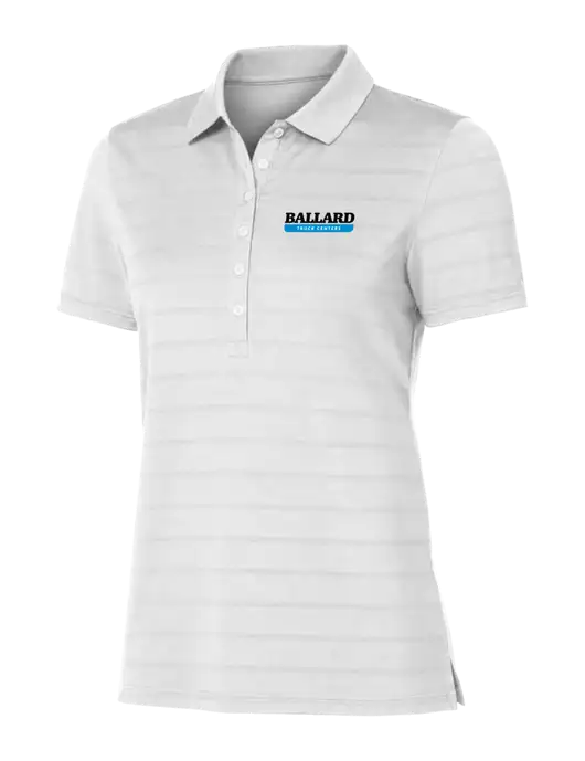 Callaway Womens Bright White Ventilated Polo w/Ballard Truck Centers Logo