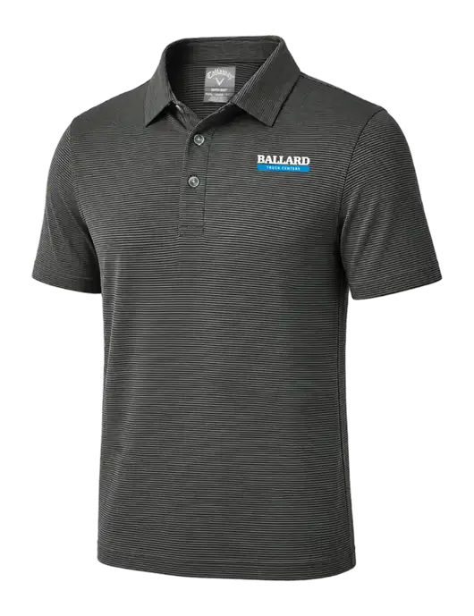 Callaway Black Fine Line Stripe Polo w/Ballard Truck Centers Logo