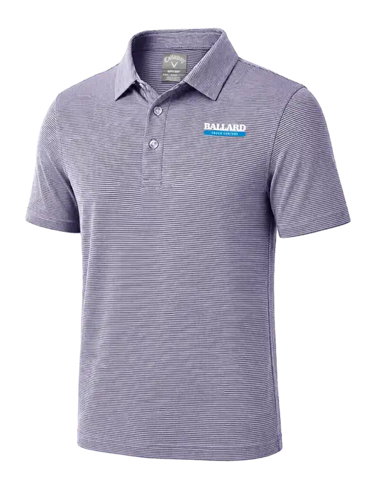 Callaway Navy Fine Line Stripe Polo w/Ballard Truck Centers Logo
