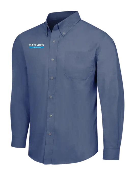 Light Navy Crosshatch Easy Care Shirt w/Ballard Truck Centers Logo