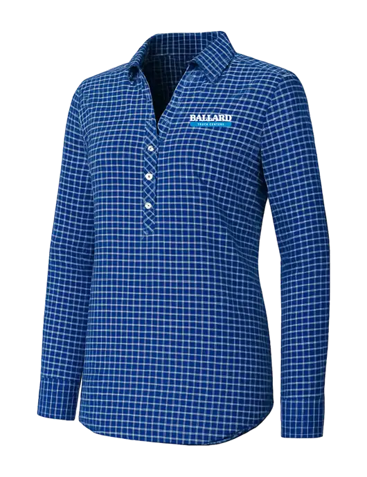 Womens Navy/White City Stretch Shirt w/Ballard Truck Centers Logo