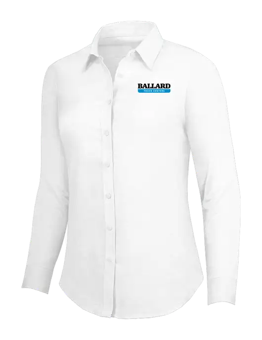 White Womens SuperPro Oxford Shirt w/Ballard Truck Centers Logo