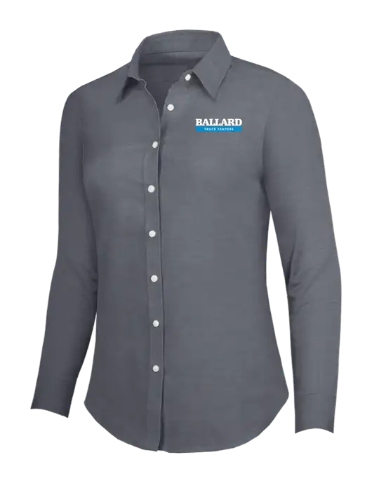 Dark Grey Womens SuperPro Oxford Shirt w/Ballard Truck Centers Logo