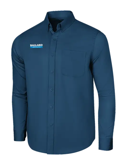 Long Sleeve Light Navy Superpro React Twill Shirt w/Ballard Truck Centers Logo