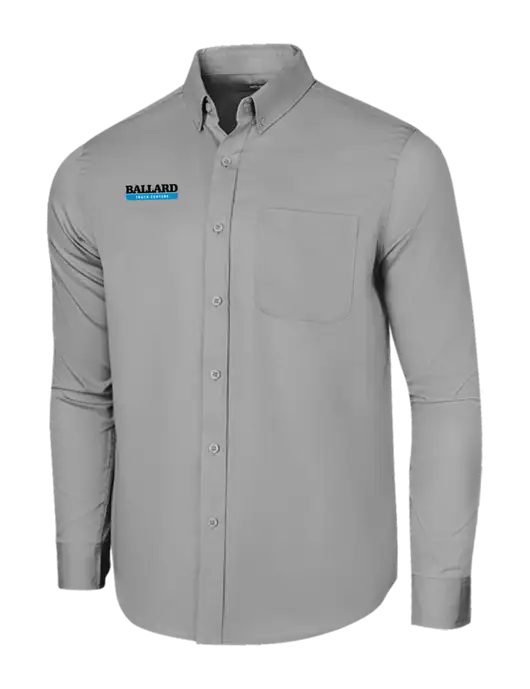 Long Sleeve Light Grey Superpro React Twill Shirt w/Ballard Truck Centers Logo