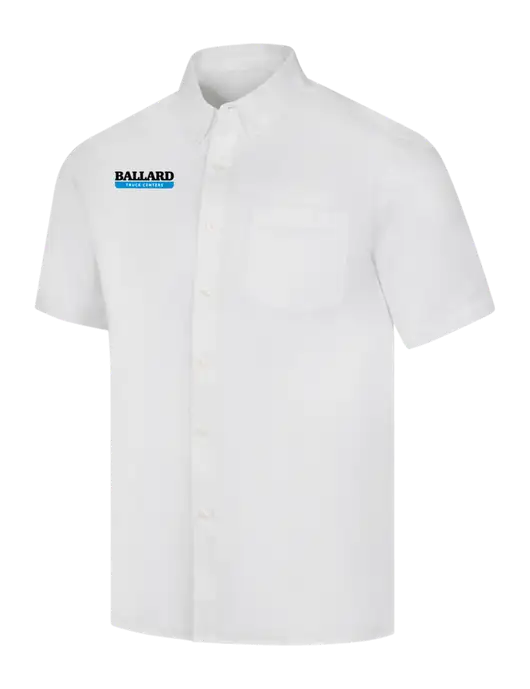 Short Sleeve White Superpro React Twill Shirt w/Ballard Truck Centers Logo