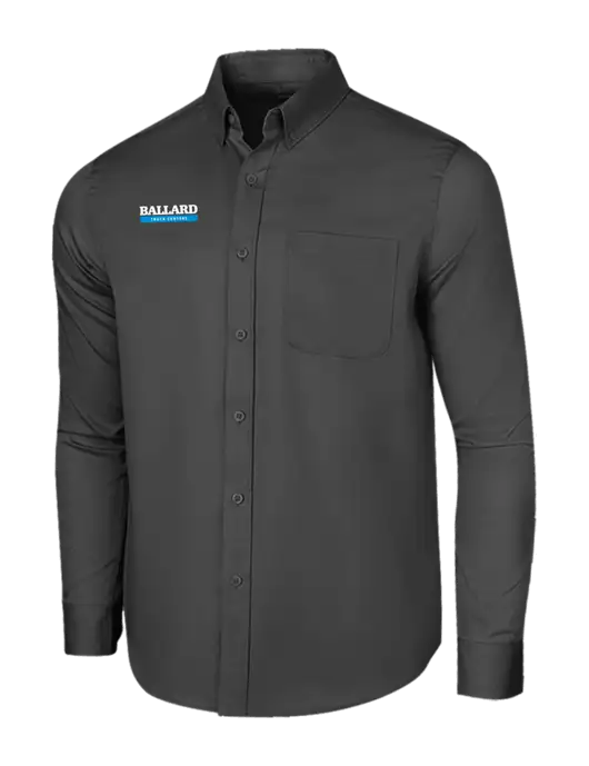 Long Sleeve Dark Grey Superpro React Twill Shirt w/Ballard Truck Centers Logo