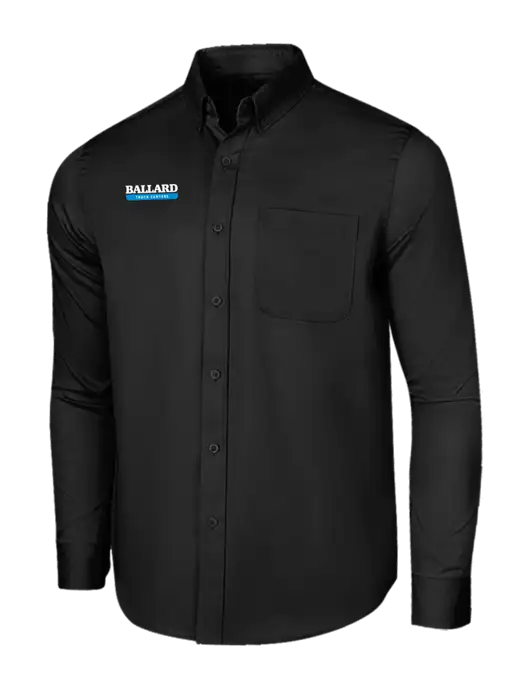 Long Sleeve Deep Black Superpro React Twill Shirt w/Ballard Truck Centers Logo