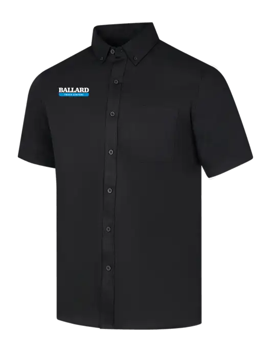 Short Sleeve Deep Black Superpro React Twill Shirt w/Ballard Truck Centers Logo