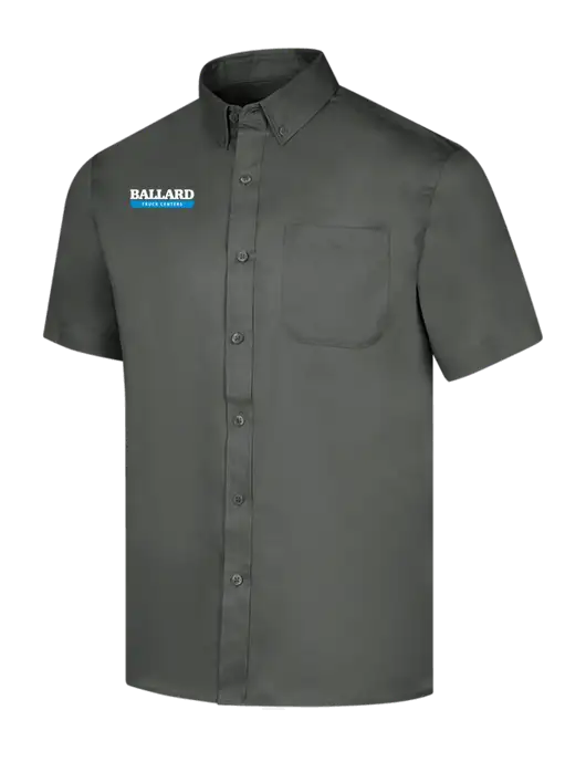 Short Sleeve Dark Grey Superpro React Twill Shirt w/Ballard Truck Centers Logo