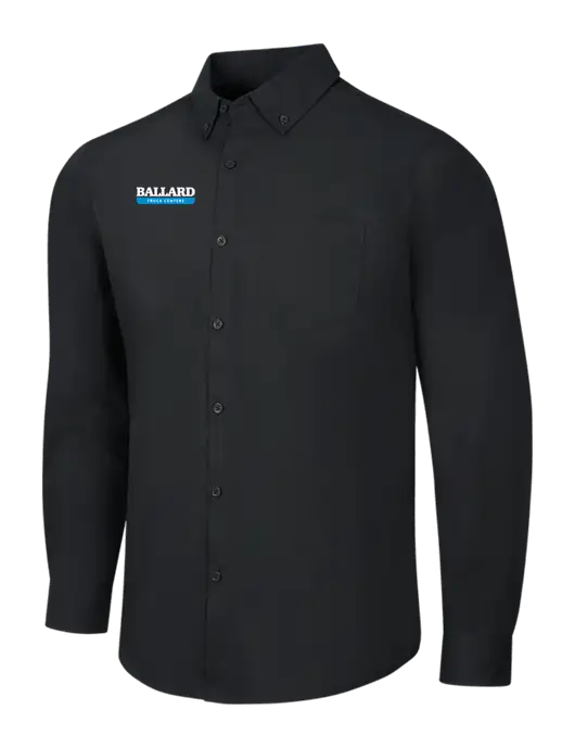 Black Long Sleeve Carefree Poplin Shirt w/Ballard Truck Centers Logo