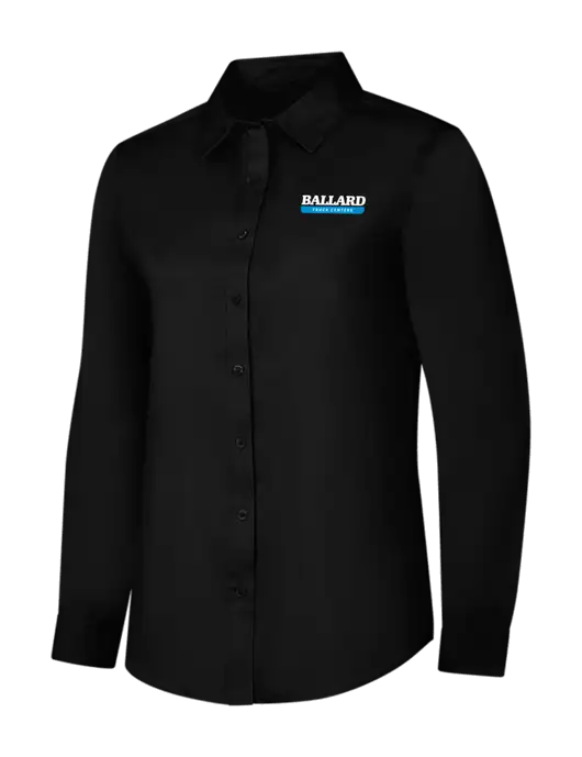 Womens Black Long Sleeve Superpro React Twill Shirt w/Ballard Truck Centers Logo