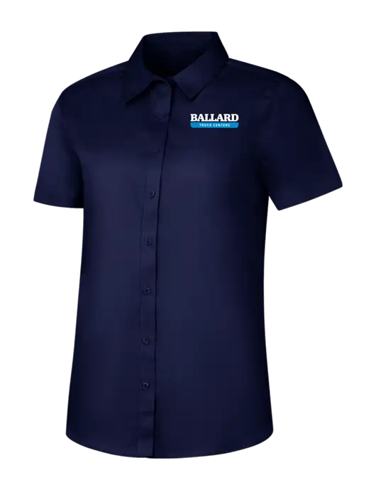 Womens Navy Short Sleeve Superpro React Twill Shirt w/Ballard Truck Centers Logo