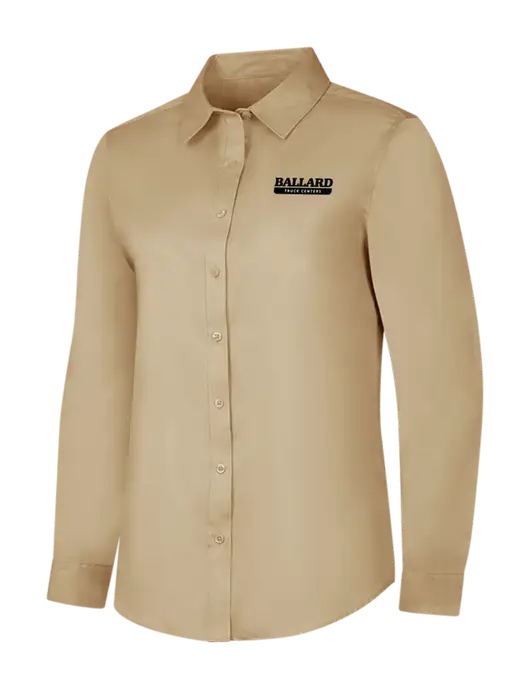 Dark Tan Womens Long Sleeve Superpro React Twill Shirt w/Ballard Truck Centers Logo