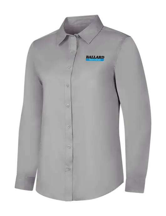 Light Grey Womens Long Sleeve Superpro React Twill Shirt w/Ballard Truck Centers Logo