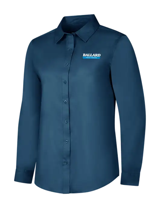 Light Navy Womens Long Sleeve Superpro React Twill Shirt w/Ballard Truck Centers Logo