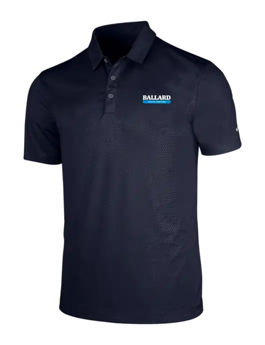 NIKE Dark Navy Dri-Fit Embossed Tri-Blade Polo w/Ballard Truck Centers Logo