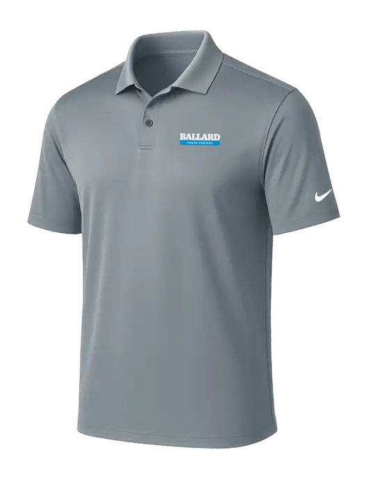 NIKE Medium Grey Victory Solid Polo w/Ballard Truck Centers Logo