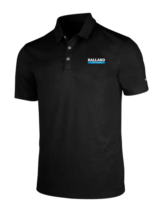 NIKE Black Dri-Fit Embossed Tri-Blade Polo w/Ballard Truck Centers Logo