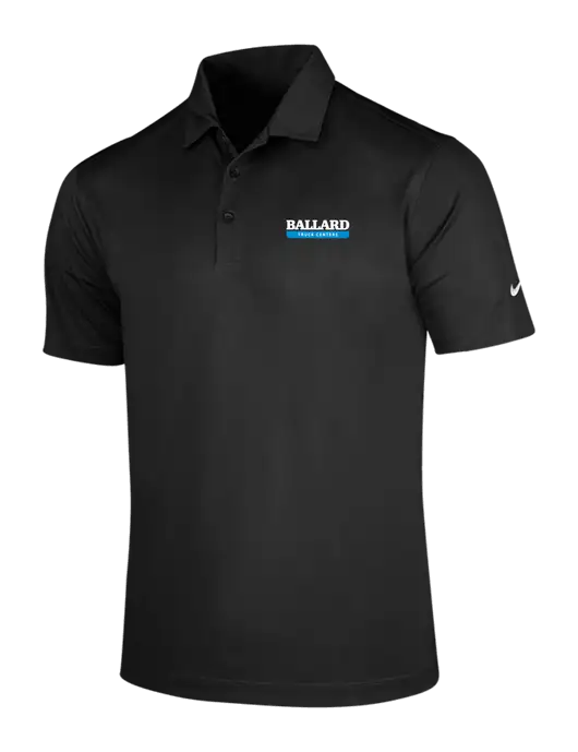 NIKE Black Dri-Fit Vertical Mesh Polo w/Ballard Truck Centers Logo