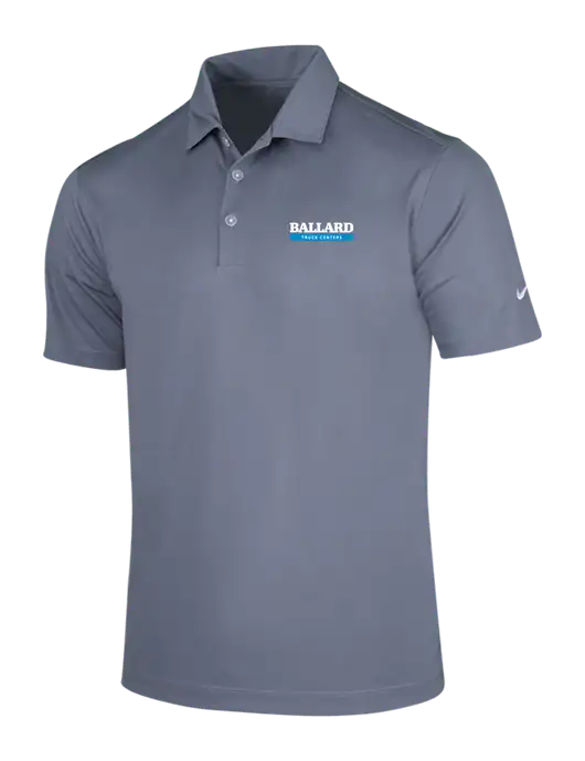 NIKE Medium Grey Dri-Fit Vertical Mesh Polo w/Ballard Truck Centers Logo