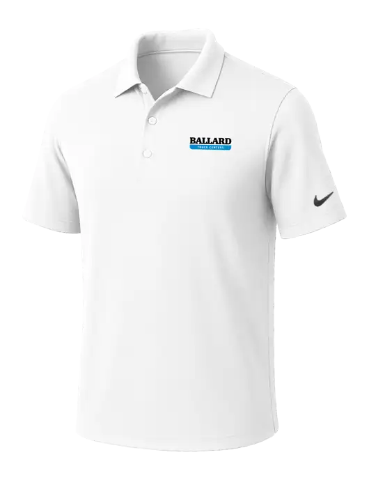 NIKE White Dri-Fit Micro Pique Polo w/Ballard Truck Centers Logo