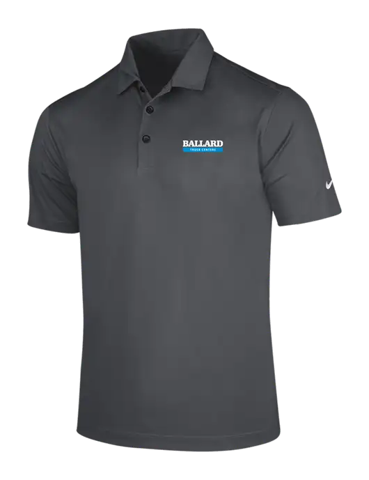 NIKE Dark Grey Dri-Fit Vertical Mesh Polo w/Ballard Truck Centers Logo