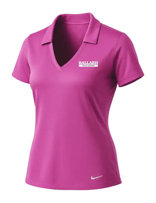 NIKE Pink Fire Womens Dri-Fit Vertical Mesh Polo w/Ballard Truck Centers Logo