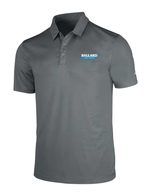 NIKE Medium Grey Dri-Fit Embossed Tri-Blade Polo w/Ballard Truck Centers Logo