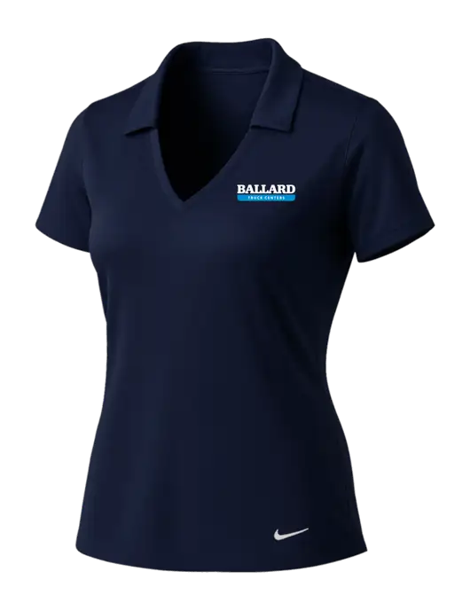 NIKE Dark Navy Womens Dri-Fit Vertical Mesh Polo w/Ballard Truck Centers Logo