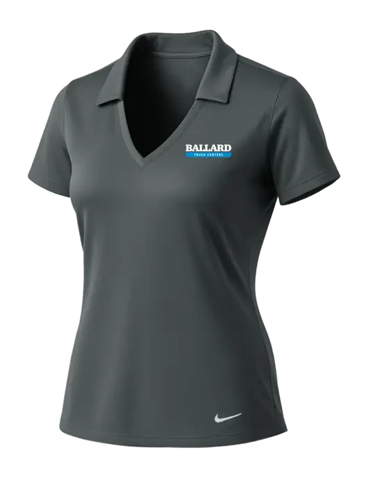 NIKE Dark Grey Womens Dri-Fit Vertical Mesh Polo w/Ballard Truck Centers Logo