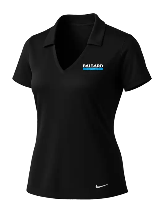 NIKE Black Womens Dri-Fit Vertical Mesh Polo w/Ballard Truck Centers Logo