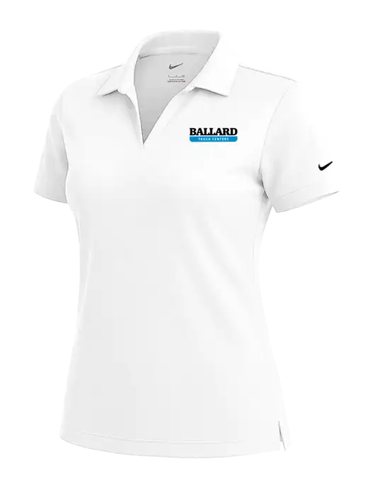 NIKE White Womens Dri-Fit Micro Pique Polo w/Ballard Truck Centers Logo