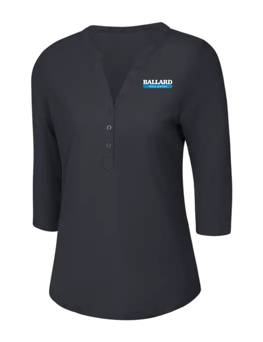 OGIO Charcoal Grey Jewel Henley w/Ballard Truck Centers Logo