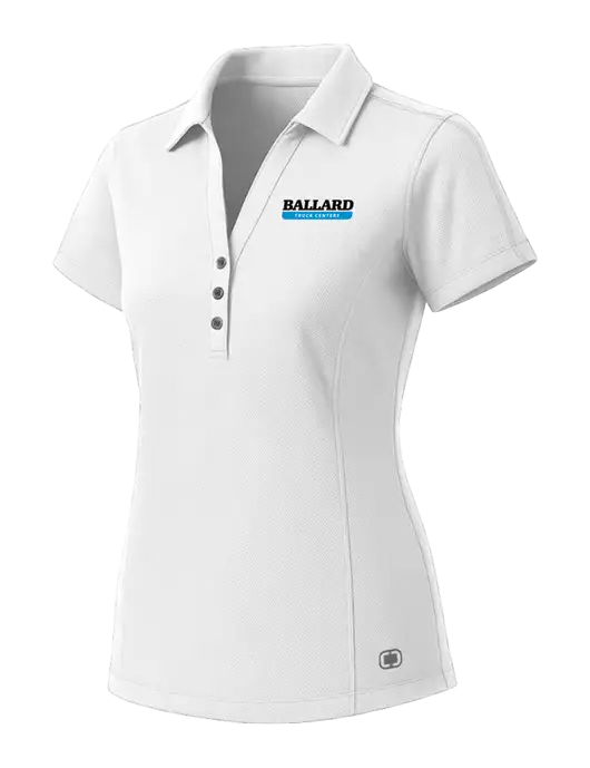 OGIO Womens White ONYX Polo w/Ballard Truck Centers Logo