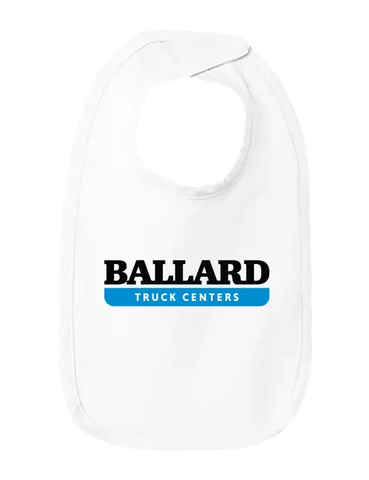 Rabbit Skins White Infant Premium Jersey Bib w/Ballard Truck Centers Logo