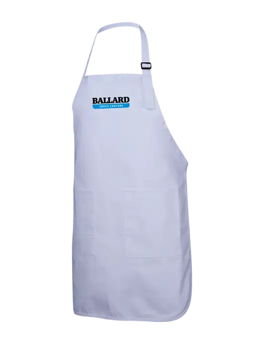 Full-Length White Apron With Pockets w/Ballard Truck Centers Logo