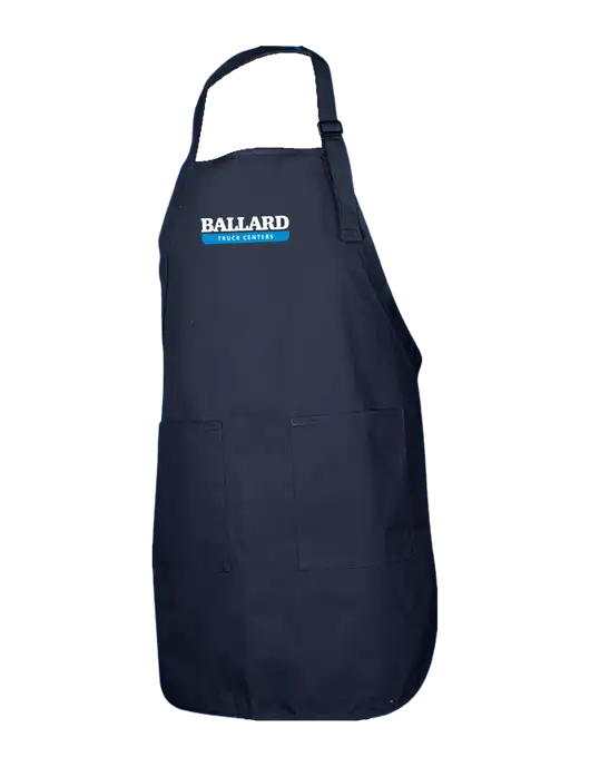 Full-Length Navy Apron With Pockets w/Ballard Truck Centers Logo