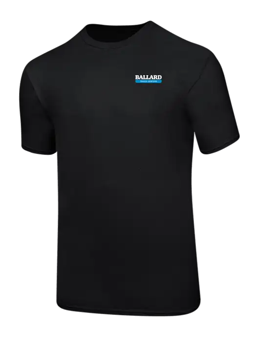 Ring Spun Jet Black 4.5 oz T-Shirt w/Ballard Truck Centers Logo