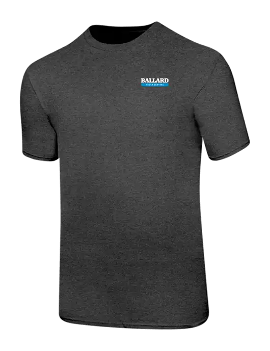 Ring Spun Dark Heather Grey 4.5 oz T-Shirt w/Ballard Truck Centers Logo
