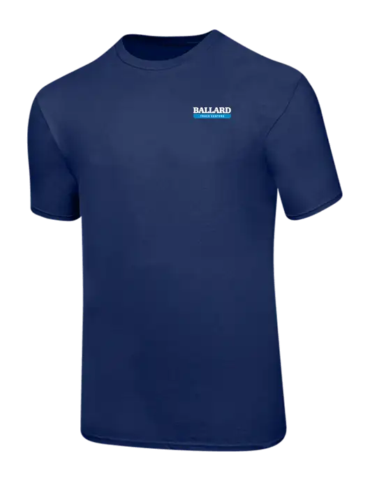 Ring Spun Navy 4.5 oz T-Shirt w/Ballard Truck Centers Logo