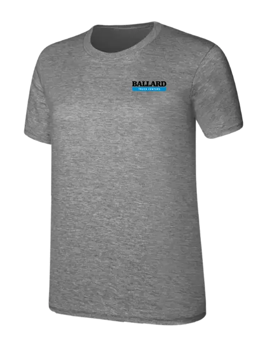 Womens Ring Spun Light Grey Heather 4.5 oz T-Shirt w/Ballard Truck Centers Logo