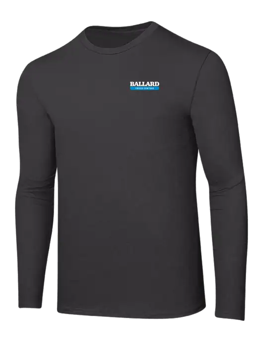 Ring Spun Charcoal 4.5 oz Long Sleeve T-Shirt w/Ballard Truck Centers Logo