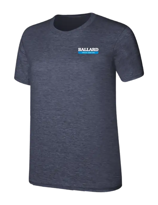 Womens Ring Spun Heather Navy 4.5 oz T-Shirt w/Ballard Truck Centers Logo
