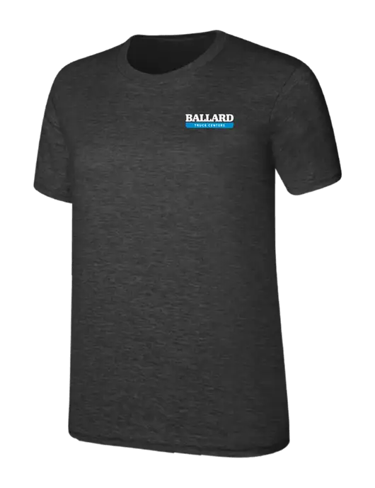 Womens Ring Spun Dark Heather Grey 4.5 oz T-Shirt w/Ballard Truck Centers Logo