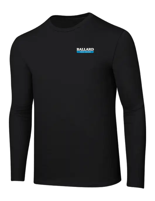 Ring Spun Jet Black 4.5 oz Long Sleeve T-Shirt w/Ballard Truck Centers Logo