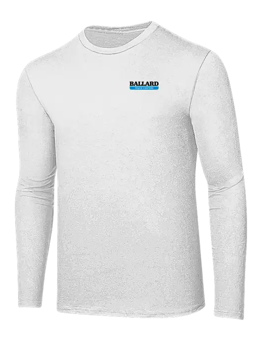Ring Spun White 4.5 oz Long Sleeve T-Shirt w/Ballard Truck Centers Logo
