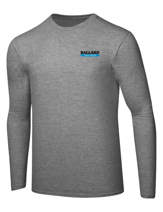 Ring Spun Light Heather Grey 4.5 oz Long Sleeve T-Shirt w/Ballard Truck Centers Logo